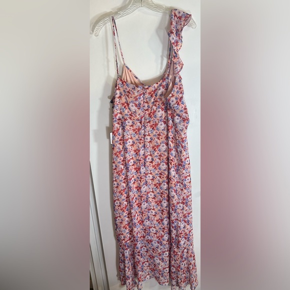 NWT Laundry By:Shelli Segal Women's Asymmetric Floral Ruffle Midi-Dress Size:16 - Picture 9 of 16